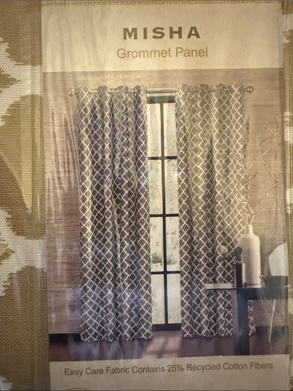 ColorDrift Latte and White Grommet 52”x108” Curtain Panel Set - Retail $120